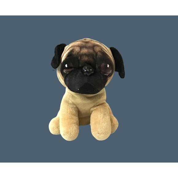 ADORABLE PUG - BROWN/ BLACK STUFFED ANIMAL - Picture 1 of 5